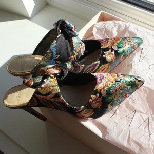 Alexandre Birman Floral Fabric Bow High Heel
